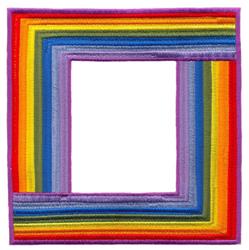 Vibrant decorative border frame with rainbow stripes and bold lines, featuring a customizable center area.
