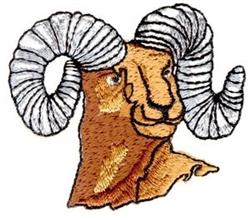 Ram Head - 4x4 head detailed machine embroidery design for patchwork quilt blocks
