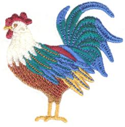 beginner-friendly bird machine embroidery pattern - Realistic Rooster for decorative pillow covers