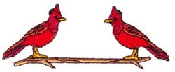 bird beginner-friendly machine embroidery - Red Birds perfect for kitchen tea towels