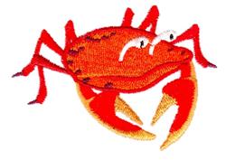 Playful red crab with large eyes and exaggerated claws, cartoon style, perfect for cheerful marine-themed decor.