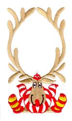 beginner-friendly christmas reindeer machine embroidery pattern - Reindeer Monogram for Stockings