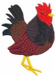 beginner-friendly bird machine embroidery pattern - Rhode Island Red for decorative pillow covers