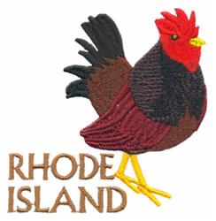 detailed bird machine embroidery pattern - Rhode Island Red for kitchen tea towels