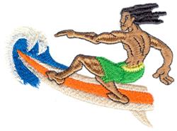 detailed summer surfer machine embroidery pattern - Rip Curl Surfer for Flip-Flops