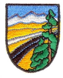 beginner-friendly tree machine embroidery pattern - Road Scene for patchwork quilt blocks