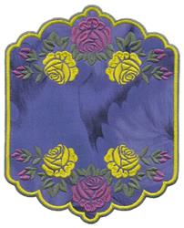 rose applique machine embroidery - Rose Border Applique for festive table runners