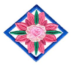 Rose Diamond - 4x4 rose beginner-friendly embroidery design for decorative pillow covers