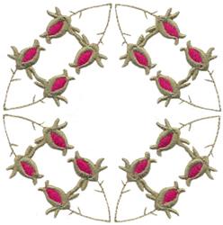 leaf detailed machine embroidery - Rosebud Circle perfect for reusable tote bags