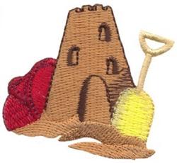 Sand Castle - 4x4 castle beginner-friendly embroidery design for Beach Towels