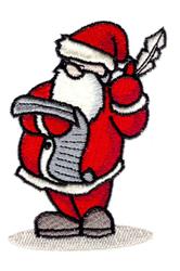Santa Claus detailed machine embroidery - Santa Checking His List for Quilt Blocks