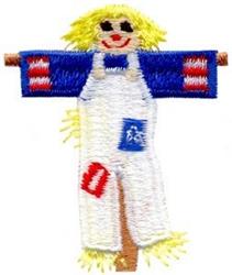 beginner-friendly autumn scarecrow machine embroidery pattern - Scarecrow for reusable tote bags