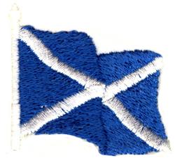 cross beginner-friendly machine embroidery - Scottish Flag for reusable tote bags