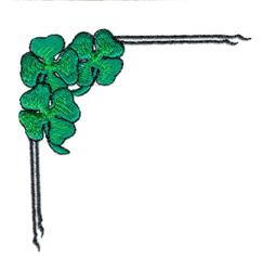 Colorful shamrock cluster with vibrant green clovers and black outlines, perfect for St. Patrick's Day decorations.