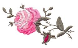 beginner-friendly rose machine embroidery pattern - Single Climbing Rose for cute baby onesies