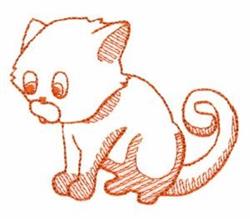quick stitch kitten machine embroidery pattern - Sitting Kitty for Kids Backpacks