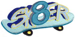sk8er detailed machine digital embroidery - Sk8er perfect for reusable tote bags