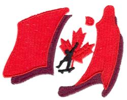 detailed canada machine embroidery pattern - Skate Canada perfect for T-Shirts