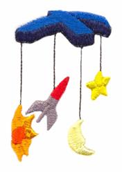 Sky Mobile - 4x4 sunflower beginner-friendly embroidery design for Baby Blankets