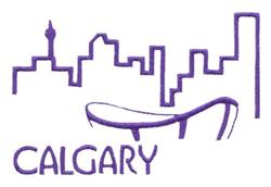Skylines ( Calgary ) - 4x4 calgary beginner-friendly embroidery design for reusable tote bags