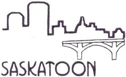 quick stitch saskatoon machine embroidery pattern - Skylines ( Saskatoon ) for reusable tote bags