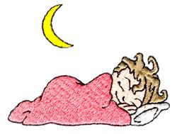 Sleeping Child - 4x4 child beginner-friendly embroidery design for Baby Blankets