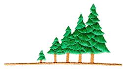 beginner-friendly tree machine embroidery pattern - Sloping Treescape for patchwork quilt blocks