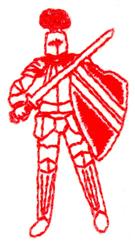 Small Knight - 4x4 knight quick stitch machine embroidery design for Costumes