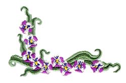 Small Orchid Corner - 4x4 corner beginner-friendly embroidery design for Table Linens