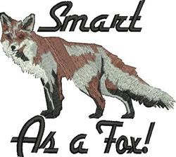 Smart As A Fox - 6x10 fox detailed embroidery design for decorative pillow covers