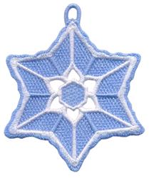 Snowflake Ornament - 5x7 snowflake FSL lace embroidery design for Winter-Themed Table Decor