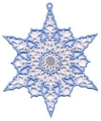 Snowflake Ornament - 5x7 snowflake FSL lace embroidery design for Cozy Holiday Decorations