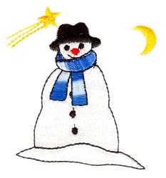 snowman beginner-friendly machine embroidery - Snowman perfect for kitchen aprons