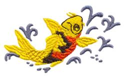 Splashing Koi - 4x4 koi beginner-friendly embroidery design for reusable tote bags