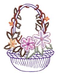 Colorful basket filled with vibrant pink and orange flowers and lush greenery, perfect for spring decor.