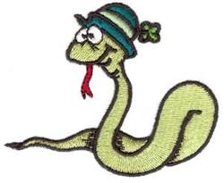 beginner-friendly leaf machine embroidery pattern - St. Pats Snake for Novelty Gifts