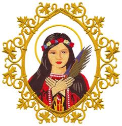 philomena detailed machine embroidery - St Philomena perfect for patchwork quilt blocks