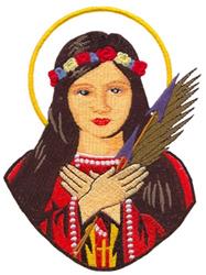 St Philomena - 6x10 philomena detailed machine embroidery design for kitchen tea towels