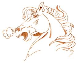 Stallion Head - 5x7 head quick stitch machine embroidery design perfect for Wall Art