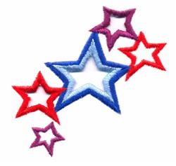 beginner-friendly cutwork applique machine embroidery pattern - Stars Cutwork for cute baby onesies