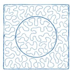 Stippled Circle - 4x4 circle quick stitch embroidery design for patchwork quilt blocks