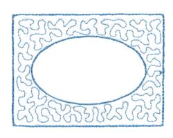 quick stitch oval machine embroidery pattern - Stippled Oval perfect for kitchen aprons