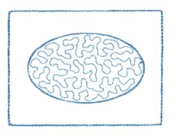 oval quick stitch machine embroidery - Stippled Oval perfect for reusable tote bags