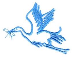 quick stitch bird machine embroidery pattern - Stork for decorative pillow covers