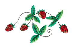 Strawberries - 4x4 strawberrie beginner-friendly embroidery design for kitchen tea towels