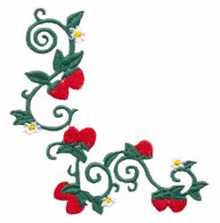 detailed leaf machine embroidery pattern - Strawberry Border for Childs Apron Accents