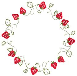 detailed circle machine embroidery pattern - Strawberry Circle for kitchen tea towels