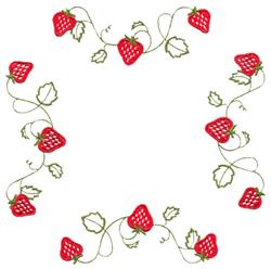 square detailed machine embroidery - Strawberry Square perfect for Craft Projects