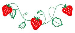 beginner-friendly leaf machine embroidery pattern - Strawberry Vine for kitchen tea towels