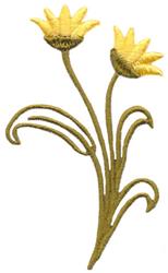beginner-friendly leaf machine embroidery pattern - Strawflowers for reusable tote bags